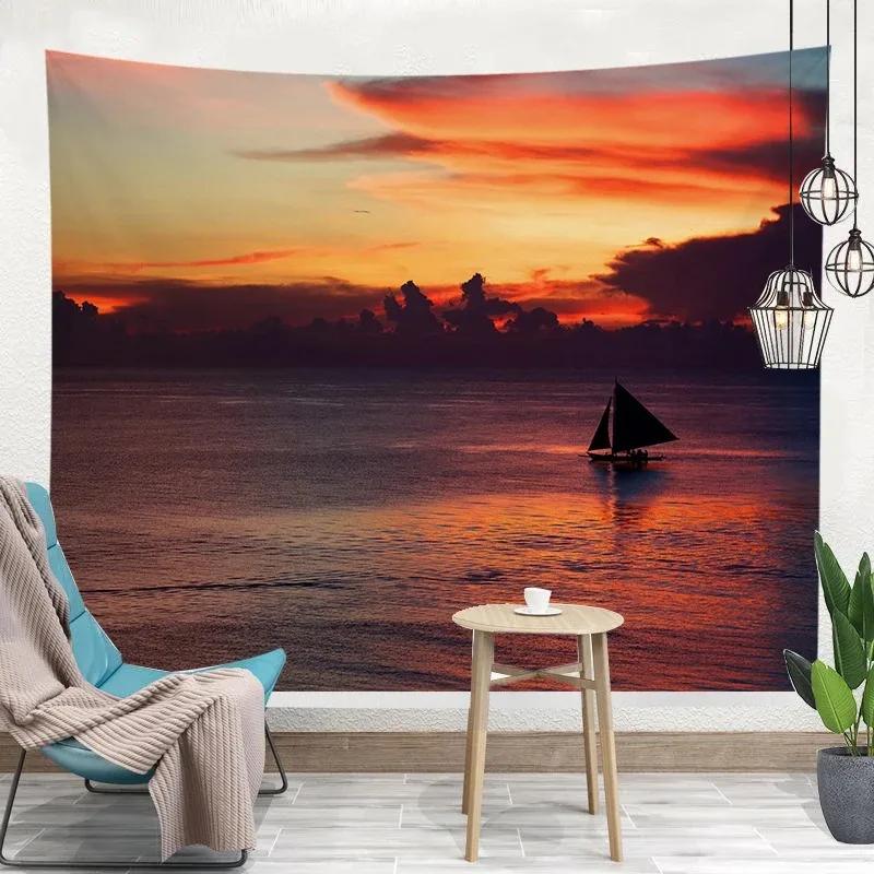 Спальня Гостиная Гобелен Тропические Растения Летний Узор Гобелен Мода Домашний Декор