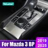 For Mazda 3 BP 2019 2020 2021 2022 2025 2024 2025 Stainless Car Central Console Gear Shift Panel Water Cup Cover Accessories
