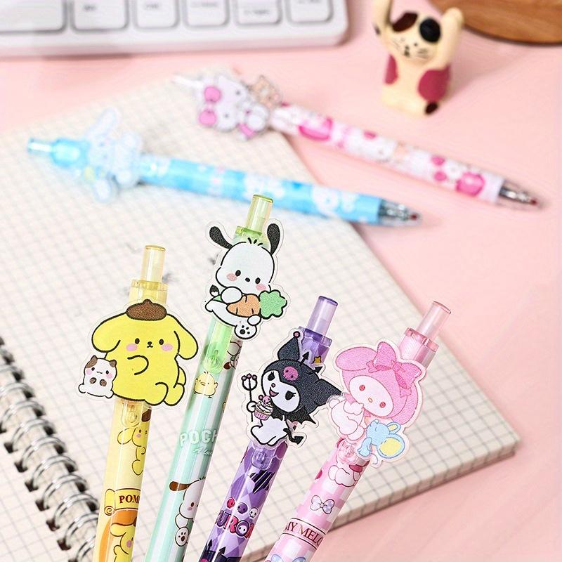 48 шт. 0,5 мм Sanrio Cinnamoroll HelloKitty My Melody Kuromi акриловая нашивка нажимная ручка мультяшная высококачественная нейтральная ручка нажимная ручка для подписи черная Назад к