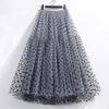 Autumn and Winter Half-body Cake Skirt, Oversized Umbrella Skirt, Long Heavy Industry Flocking Polka Dot A-shaped Skirt, Fluffy Skirt