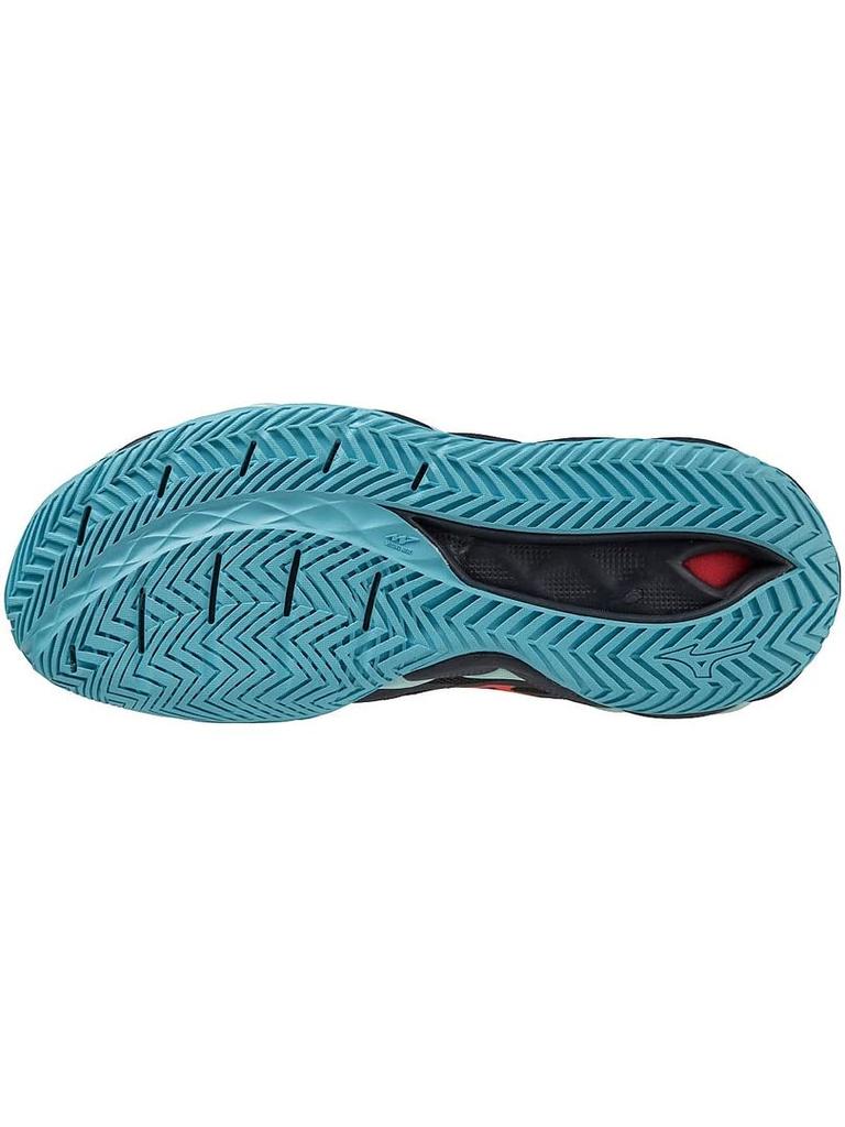 Теннисные кроссовки Wave Enforce TOUR AC для всех типов покрытий, клубные мероприятия, легкие, для игры на корте, софт-теннис, хард-теннис, см, 2E [Mizuno], темно-синий/коралловый/бирюзовый, 23.5