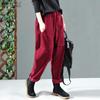 Casual Loose Elastic Waist Corduroy Pants Spring Autumn Harem Trousers
