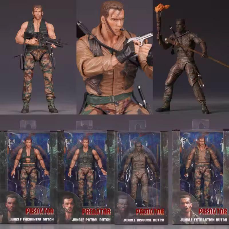 Горячие Фигурки Действия Хищник Патруль Джунглей Датч от Neca Коллекционная Модель Статуэтка Настольное Украшение Декор Подарок Мальчику на День Рождения