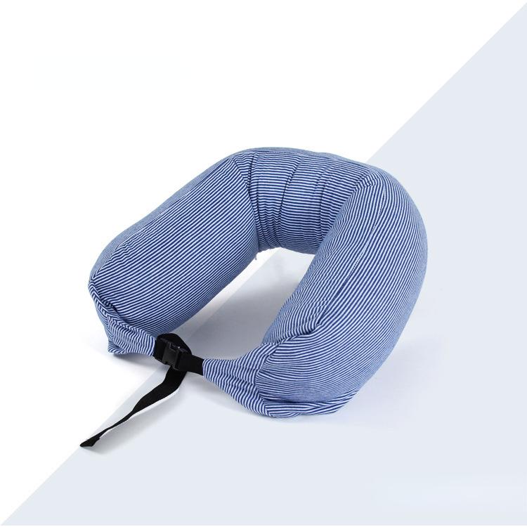 Liangpin Подушка для шеи Полосатая подушка с частицами Подушка для шеи автомобиля Подушка цилиндрической формы в японском стиле Дорожная подушка