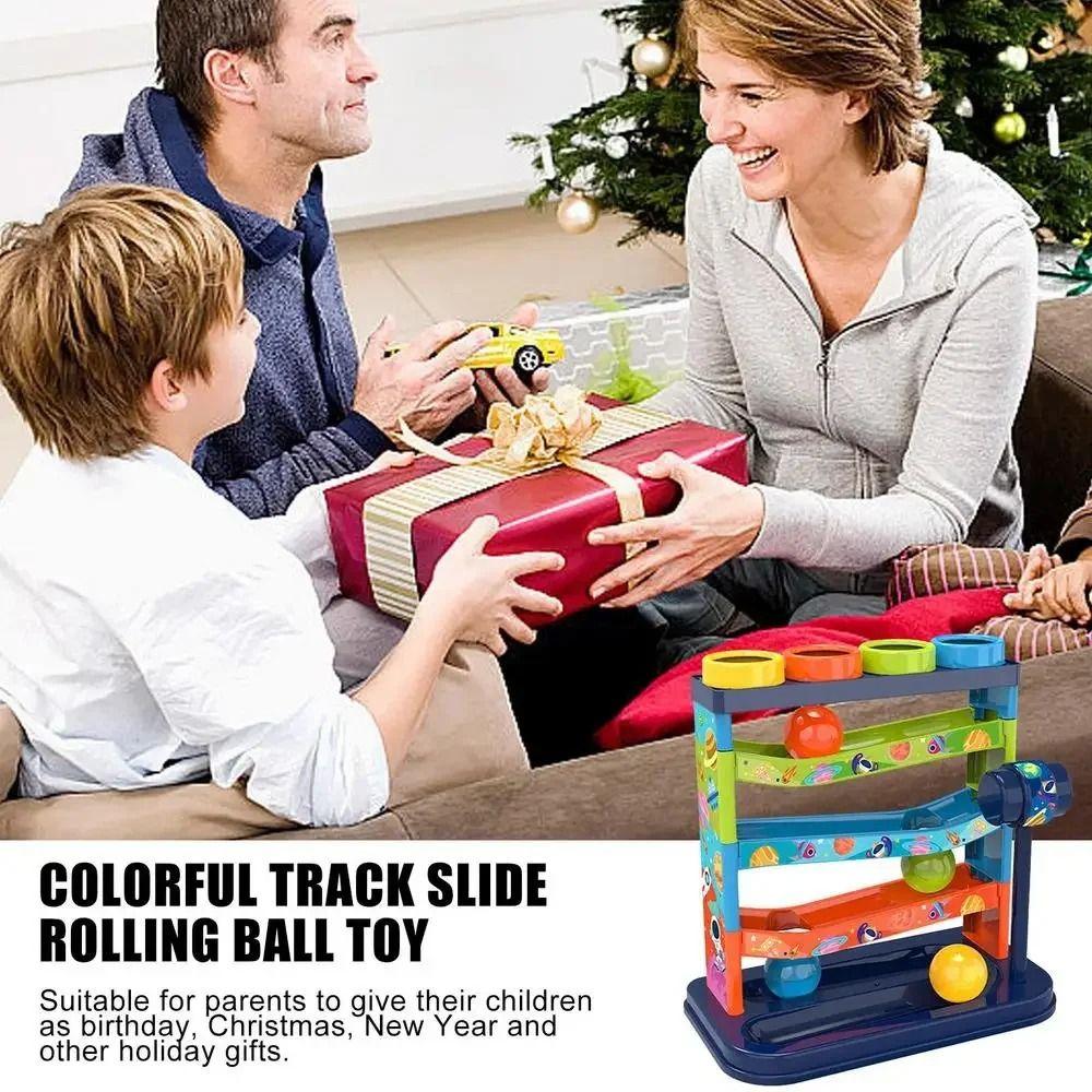 Montessori Slide Rolling Ball Ramp Toy Interactive Track Knocking Ball Toy  Children's