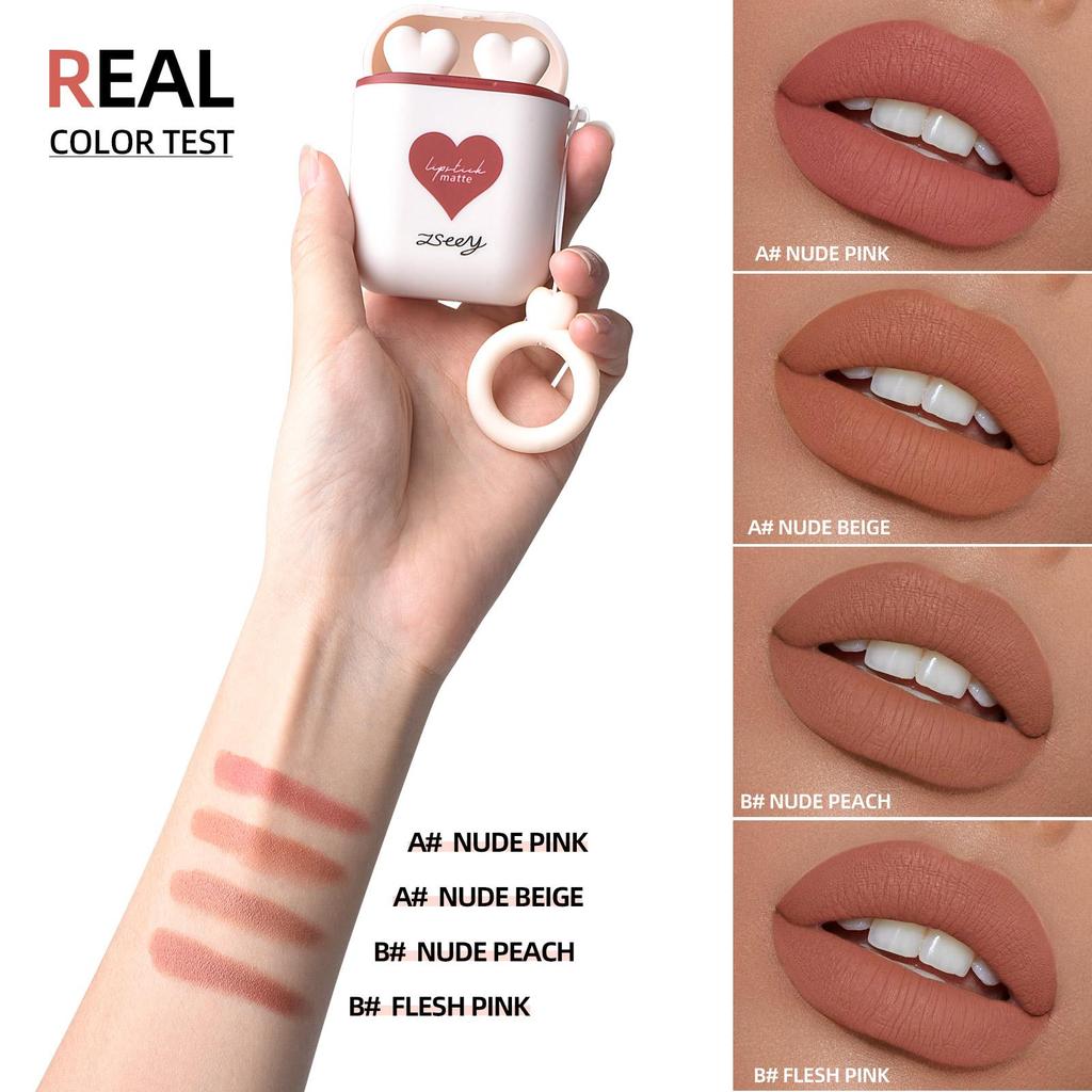 Hengfang Headphones Love Icon Double Tube Non-stick Cup Long Lasting Waterproof Lipstick H9423-M1005