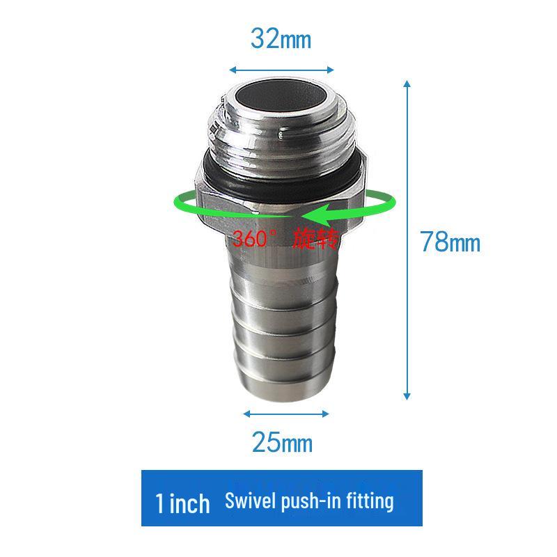 360° Rotating Stainless Steel & Aluminum Fuel Nozzle Swivel Joint, Fits 1/2", 3/4", 1" Oil Pipes