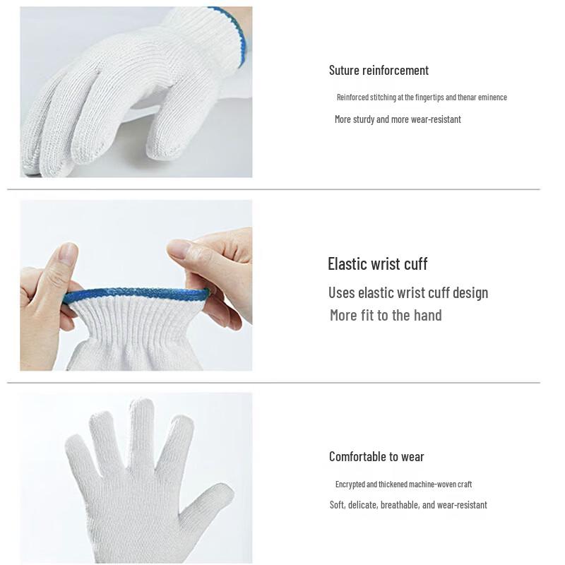 Huinubi Cotton Yarn Work Gloves