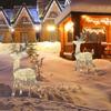 Christmas Lighted Reindeer Decorations Glowing Plastic Deer Ornaments with LED Lights for Indoor Outdoor Holiday Display