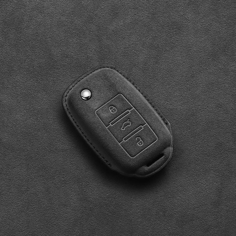 Чехол для автомобильного ключа из замши и кожи для Volkswagen VW Polo Golf Passat Tiguan Beetle Caddy T5 Up Eos Skoda Octavia Seat Leon Altea