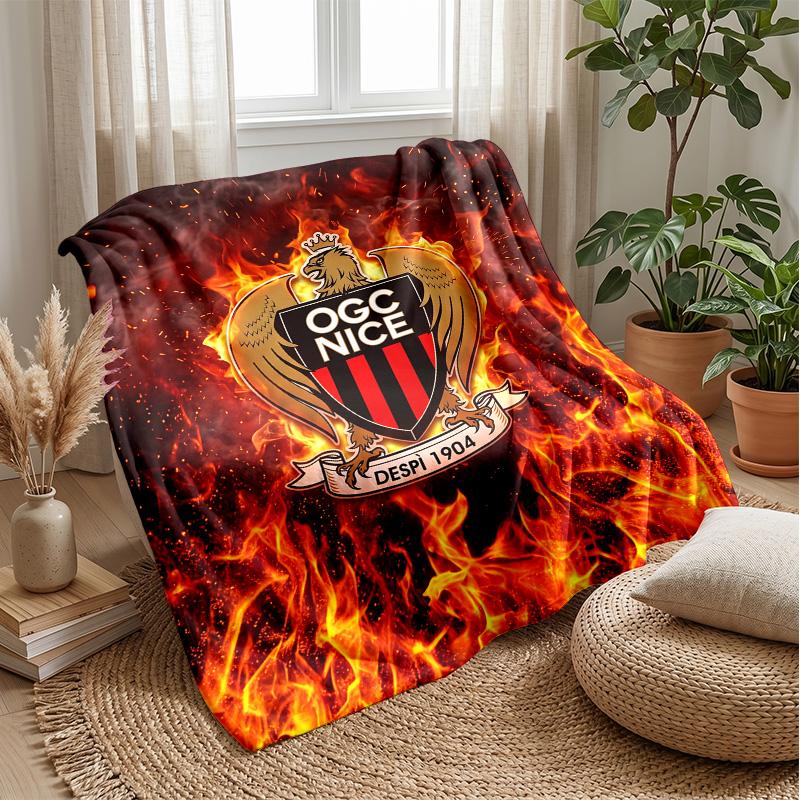 OGC Nice FC Мягкое Фланелевое Флисовое Одеяло Легкое Уютное Теплое Плед для Дивана Кровати Домашнего Декора