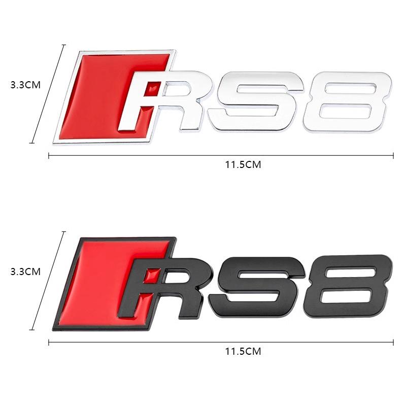 1Pcs Car Body Rear Trunk ABS Badge RS Emblem Stickers Decor Accessories For  Audi S3 S4 S5 S6 S7 S8 RS3 RS4 RS5 RS6 RS7 RS8