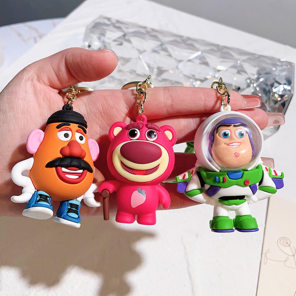 Toy Story Figure Keyring Woody Buzz Lightyear Jessie Doll Pendant Car Keychain Birthday Christmas Gift for Girls Kids