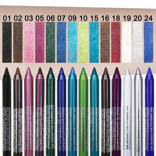 10 Pcs Long Lasting Waterproof Colourful Eyeliner Pencil Pearl Light Eye Shadow Eyeliner Crayon