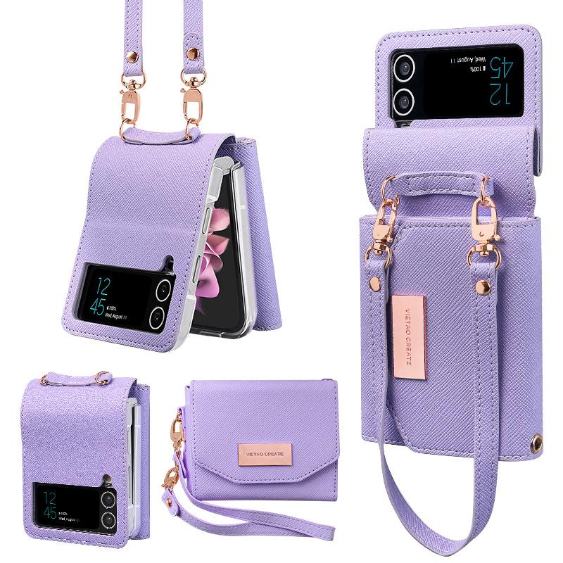 Lanyard Holster Card Case For Samsung Galaxy Z Flip 6 5 4 3 Handheld Wristlet Wallet Purse Cover For Z Flip3 Flip4 Flip5 Flip6