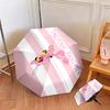 Pink Panther Cartoon Print Folding Umbrella Portable Suitable For All Seasons Sun Umbrella Three Folds Outdoor