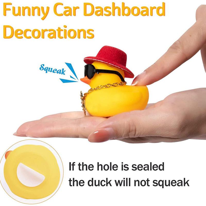 Car Rubber Duck Dashboard Decoration With Squeak Yellow Duck Car Musical Duck Dashboard Ornament Car Accessories
