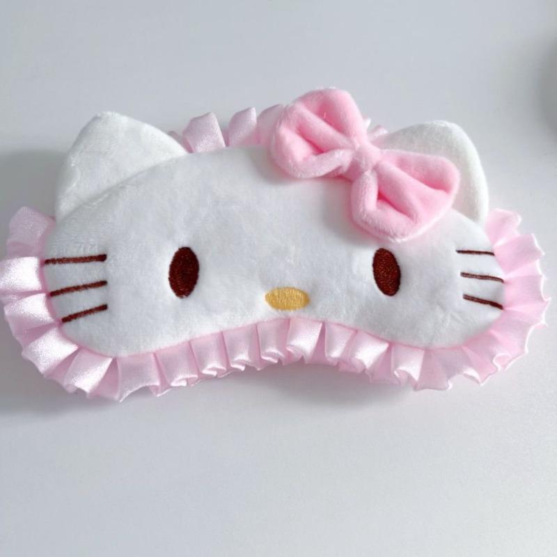 Милая 3D Мультяшная Плюшевая Маска для Сна Hello Kitty My Melody Маска для Глаз Женская Плюшевая Маска Дорожная Повязка на Глаза для Сна Здоровье Покрытие для Глаз
