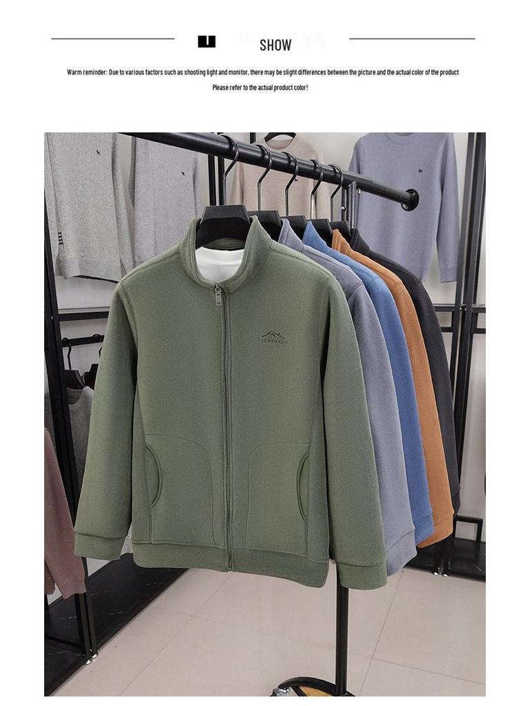 Thickened Double-Sided Coral Fleece Jacket Hoodie – New Autumn/Winter Warm Stand Collar Cardigan with Zipper