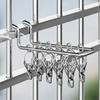 Windproof Socks Drying Rack Stainless Steel Socks Clips Durable Laundry Hanger  Balcony