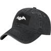 Bat Graphic Washed Denim Baseball Cap Adjustable Streetwear Casual Outdoor Sun Hat