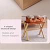 Cotton-filled Cushion Footstool Compact Design Folding Stool Shoe Changing Stool  Entryway Use