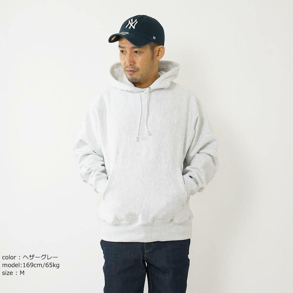 Champion S101 Reverse Weave Pullover Hooded Sweatshirt with Solid Blue Oxford Size L Tag, Gray,