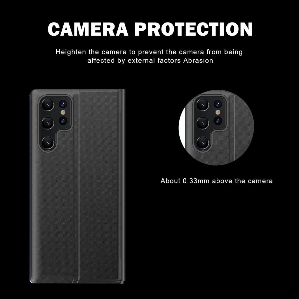 Suitable for Samsung S25 Ultra Window Bracket Mobile Phone Case S24 Flip Cover Smart Leather Case Full Inclusive Protection Case