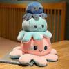 octopus plush toy reversible giant 20cm 30cm 40cm