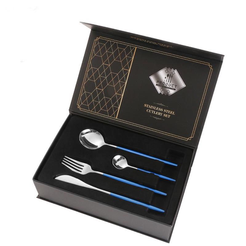 Stainless Steel Tableware Knives, Forks and Spoons 24-piece Set Western Tableware Steak Knife Gift Box Set
