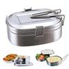 1/2 Layer Stainless Steel Lunch Box Rectangular Food Storage Box Durable Food Container  School