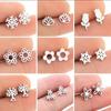 Stainless Steel Christmas Snowflake Cut-Out Flower Tree Stud Earrings