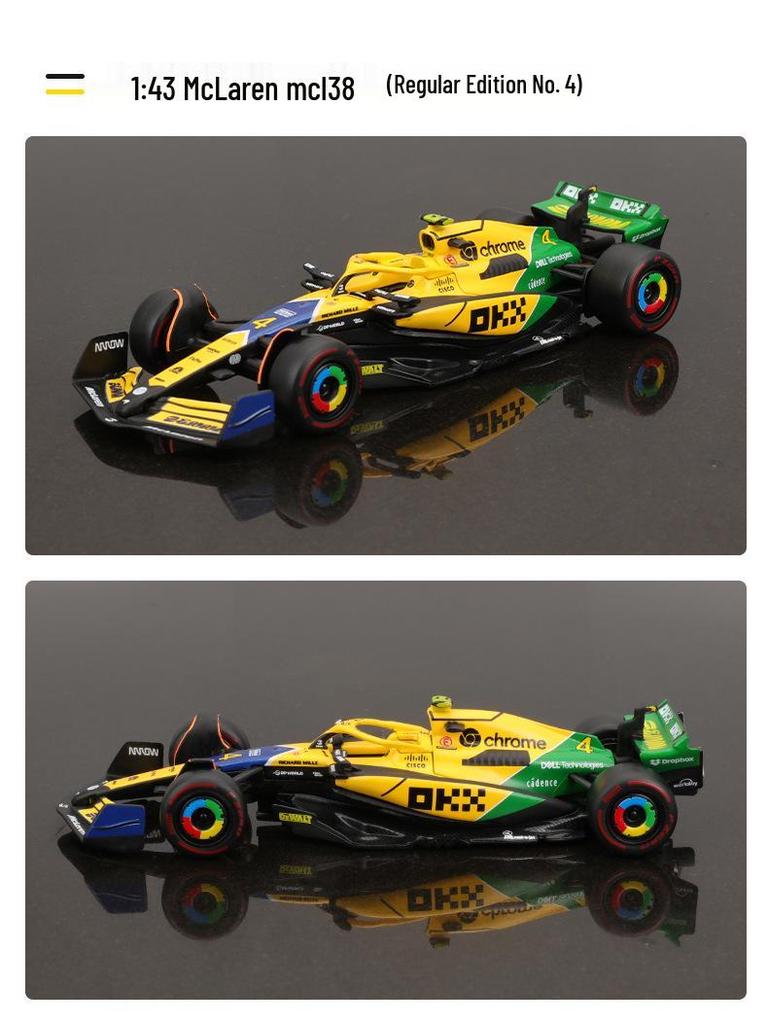 Ббураго 1:43 McLaren MCL38 2024 Гонка Формулы-1 Монако Модель сплавной машины