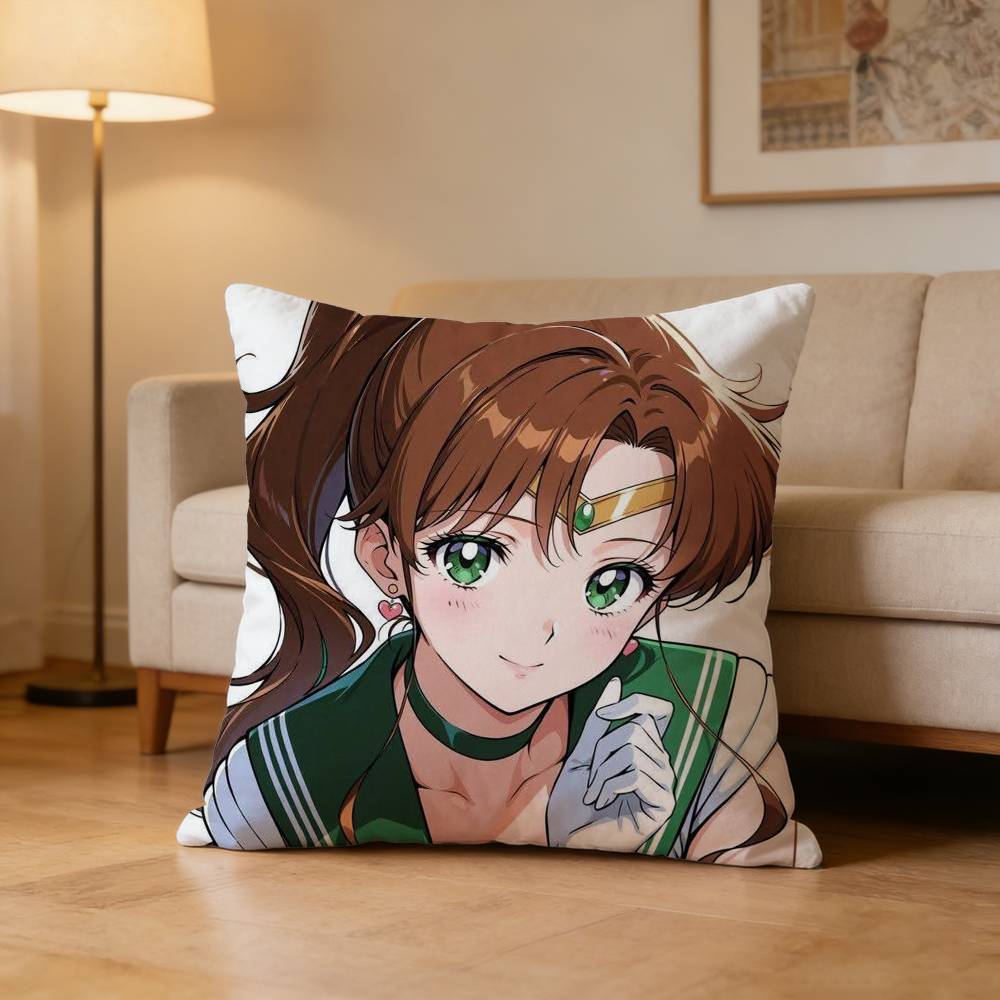 Makoto Kino Sailor Jupiter Pillow Case For Sofa Living Room Home Office Decor Protective Cover