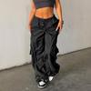 Oversized Drawstring Pants Sport Black Pants Streetwear Sexy Womens Pants Loose Casual Wide Leg Pants
