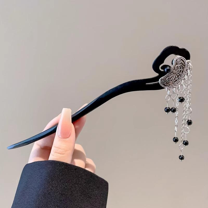 Винтажная китайская палочка для волос в стиле ханьфу, женская металлическая кисточка, вилка для волос, палочки для еды, заколка для волос, женские украшения, заколки для волос, аксессуары