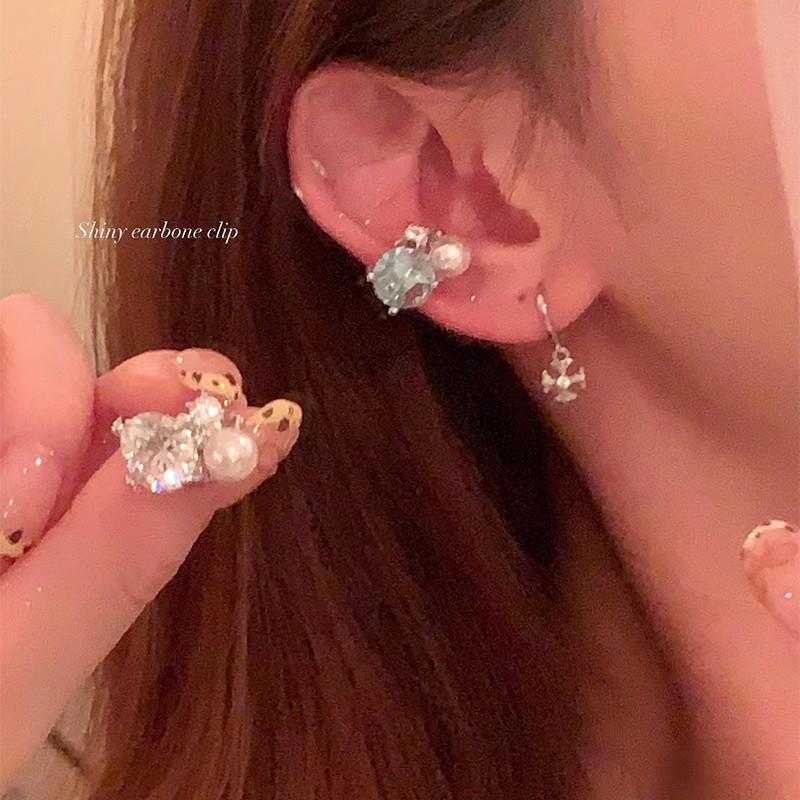 Корейские изысканные серьги-клипсы из циркония для женщин – универсальные украшения для непроколотых ушей
