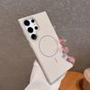 Litchi Texture Leather For Magsafe Case For Samsung Galaxy S25 S24 Ultra S23 FE S25Plus Lens Protection Shockproof Cover