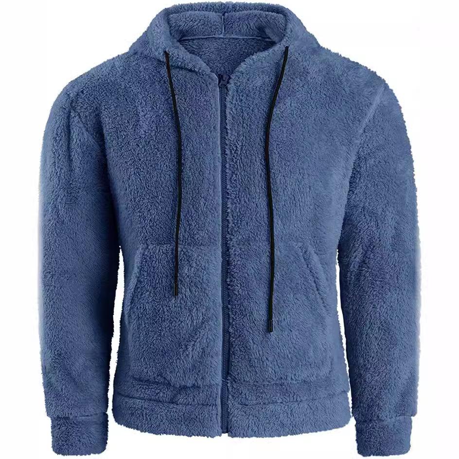 QICED Autumn Men's Fleece Cardigan Hooded Jacket