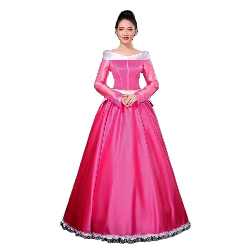 Top Quality Princess Cosplay Costume With Lace up Girl Dress for Adult Women Halloween Birthday Party Dress