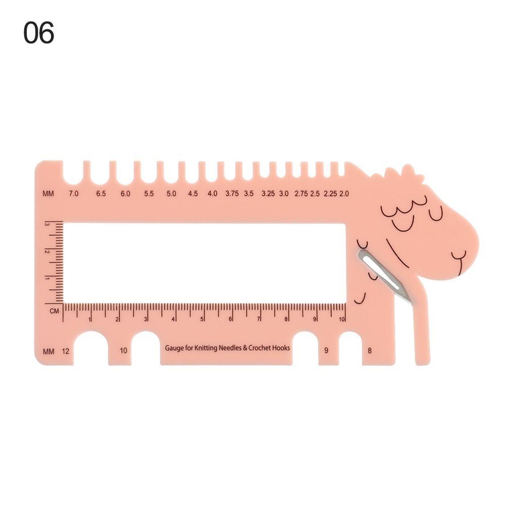 Practical Sheep Head With Cutting Head Gauge Ruler For Knitting Needles Crochet Hooks Ruler Tool