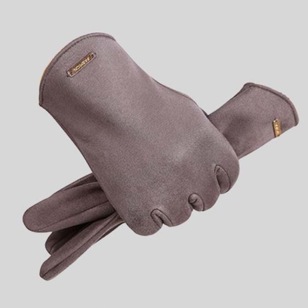 Faux Suede Winter Suede Gloves Thickened Fleece Lined Warmers Daily Commuting