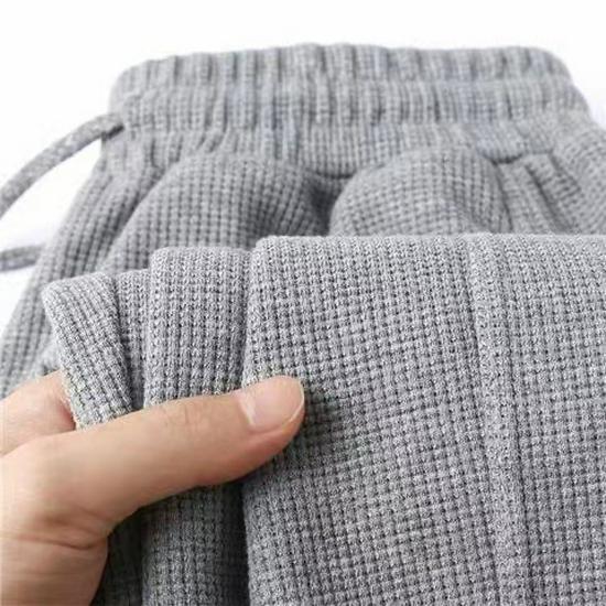 Мужские повседневные спортивные брюки из плотного бархата и вафельной ткани — осень/зима, свободный крой, большой размер, прямой крой