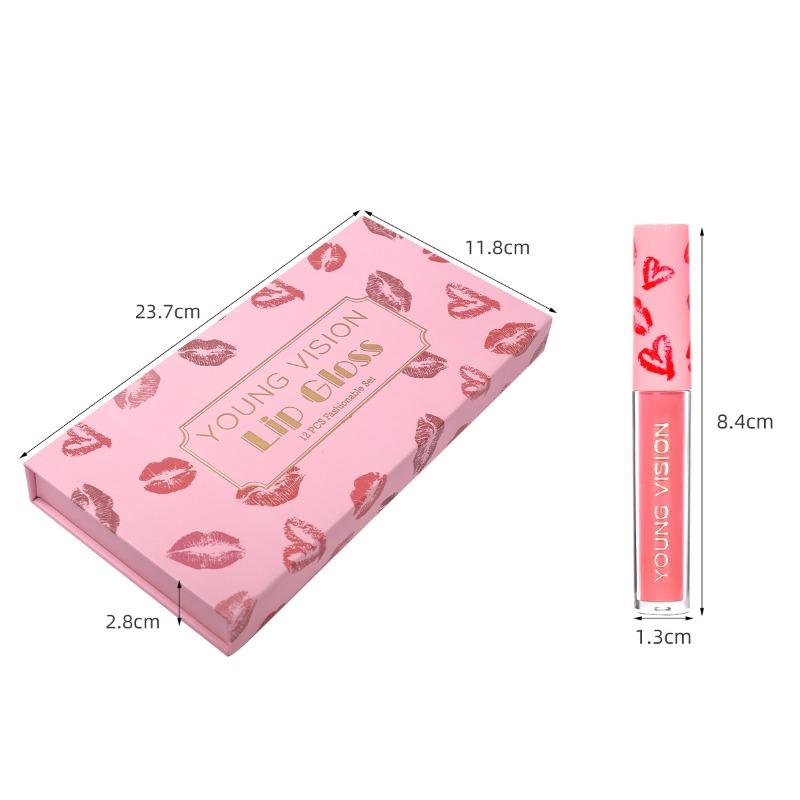 YOUNG VISION 12 шт. Подарочный набор с магнитом для глазури для губ Матовая глазурь для губ Жидкие помады