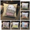 Dakimakura Mochi Peach Cat Soft Cushion Cartoon Pattern Cover 45x45 for Bed Sofa Car Home Decor Decorative Pillowcase Anime