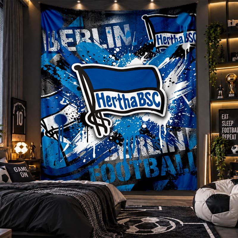 Wall Hanging Tapestry hertha bsc FC Print Cloth for Living Room Bedroom Home Decor