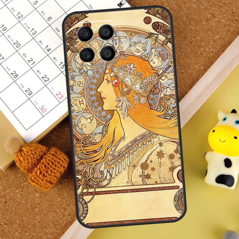 Alphonse Mucha Painted Case For Samsung Galaxy M31 M51 M21 M12 M32 M52 M20 M13 M23 M33 M53 M14 M34 M54 M30s Cover
