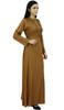 Bimba Women's Long Sleeve Maxi Mandarin Collar Plain Jilbab Dress With