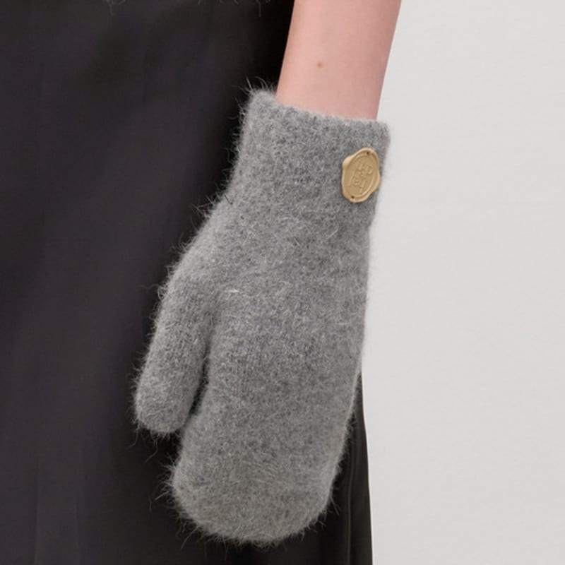 Halden шерсть ангора варежки перчатки (G010_угольный)