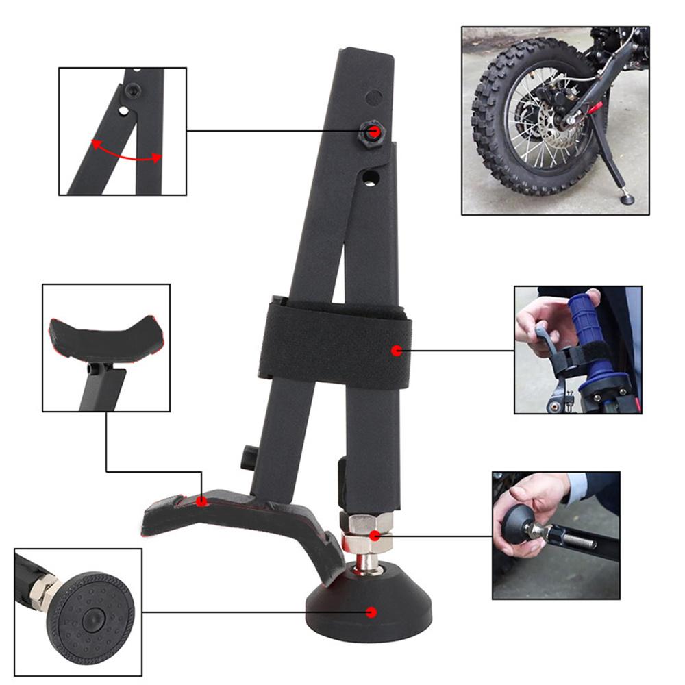 Motorcycle Single Side Paddock Stand Wheel Stand Support Foldable Aluminum Black